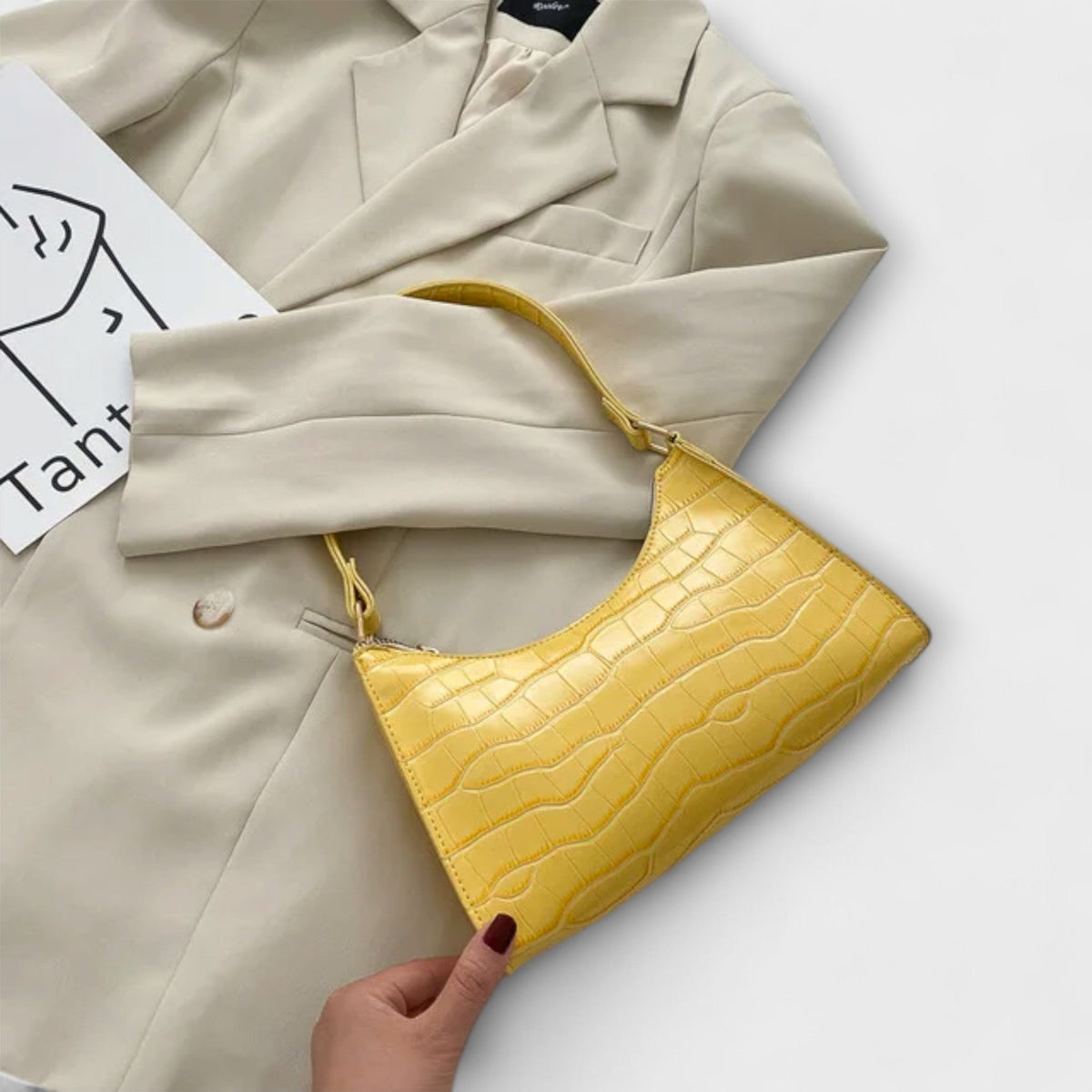 Olivia - Glänzende Lederhandtasche