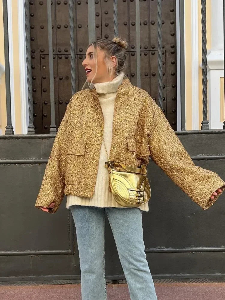 LANI | Elegante Perlen-Pailletten-Jacke