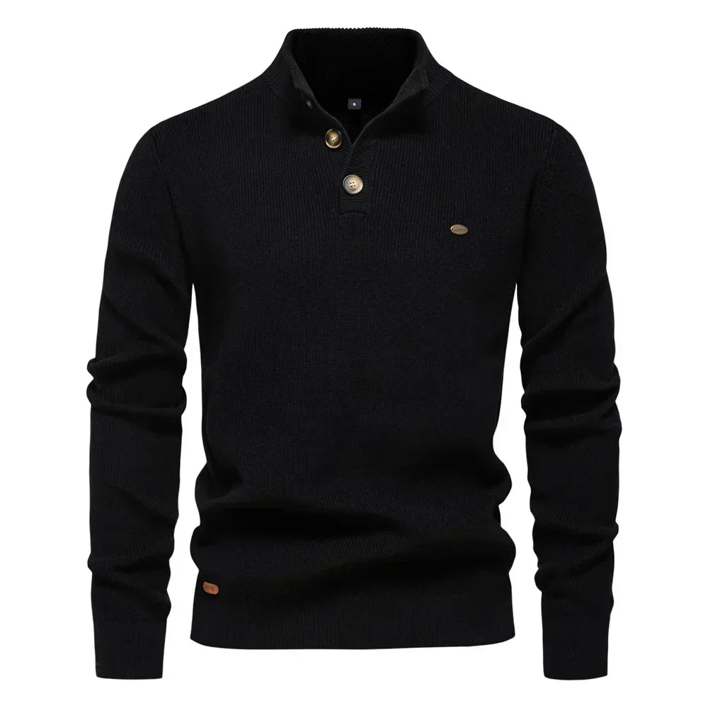 Konrad | Stilvolles Herrenpullover mit Knopfdesign