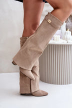 ARIANA – Kniehohe Velourslederstiefel