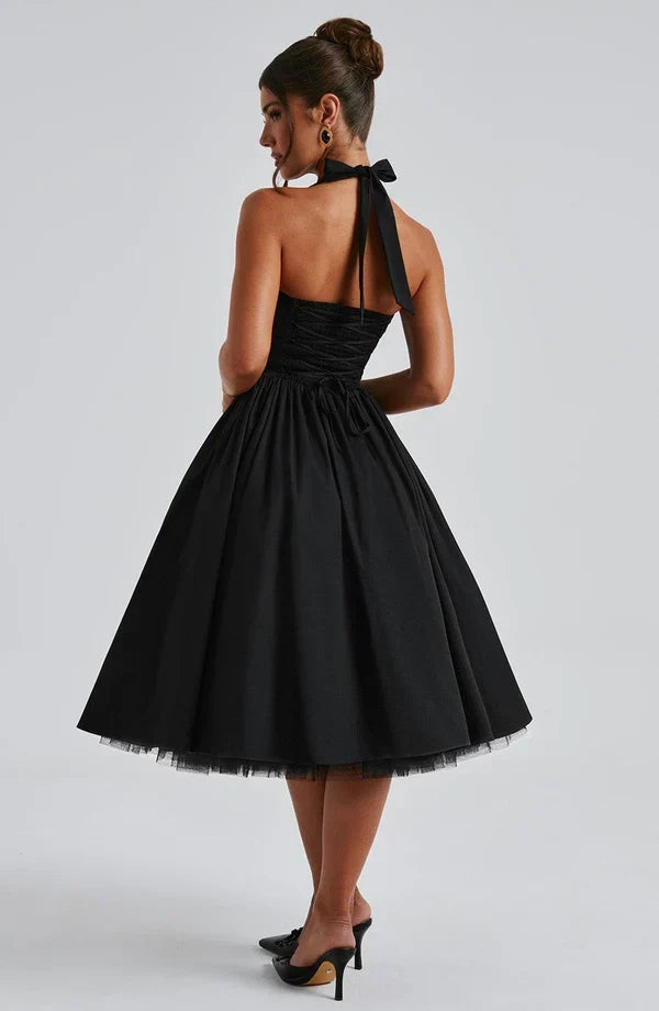 TESSA | Vintage-inspiriertes Halter Midi Kleid