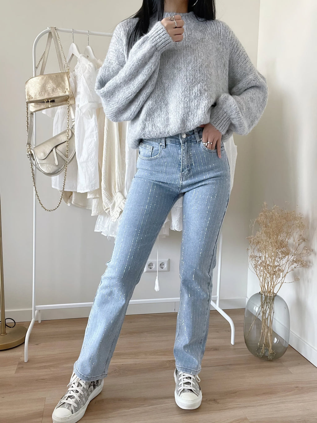 MIKA - Glitzernde Denim Jeans