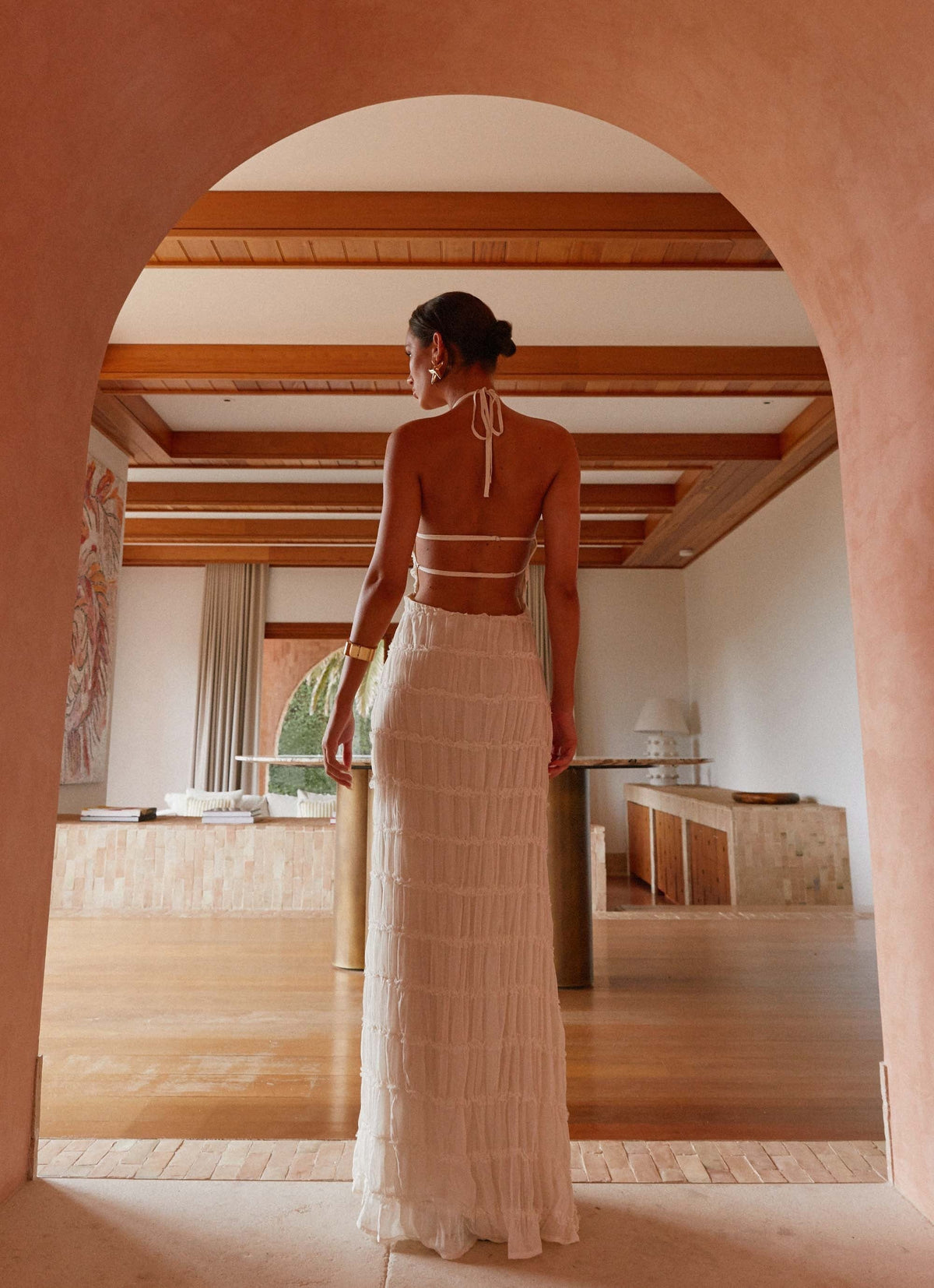 SANDRA | Chic Maxikleid mit Halterneck-Ausschnitt