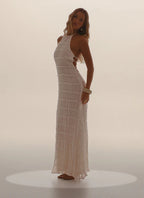 SANDRA | Chic Maxikleid mit Halterneck-Ausschnitt