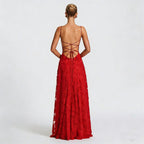 SOFIA Spitzen Maxi Kleid - Rot