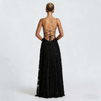 SOFIA Spitzen Maxi Kleid - Schwarz