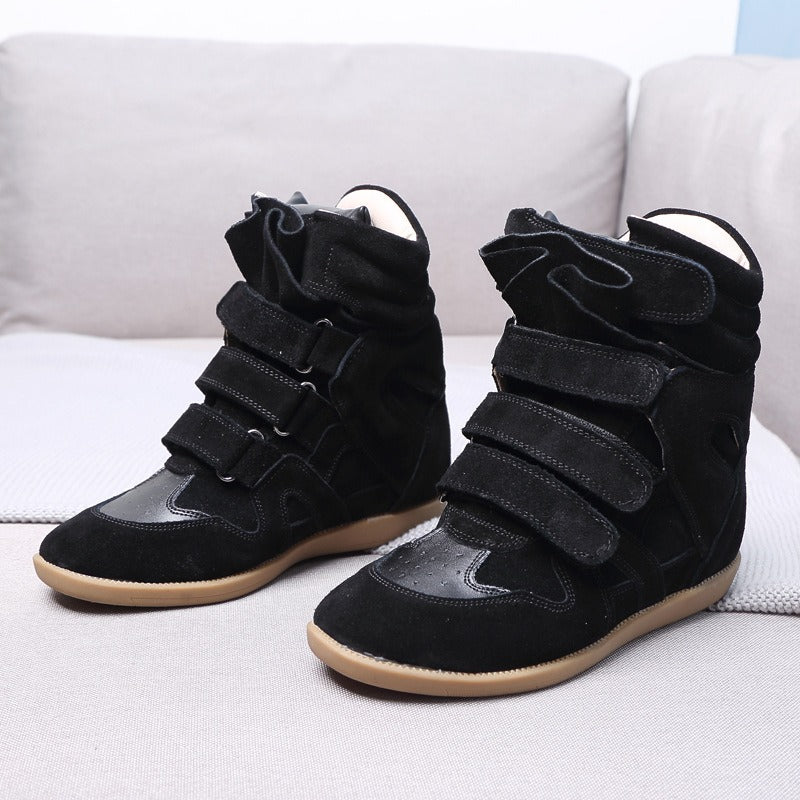 ISA | Schlanke Keilsneakers aus Leder