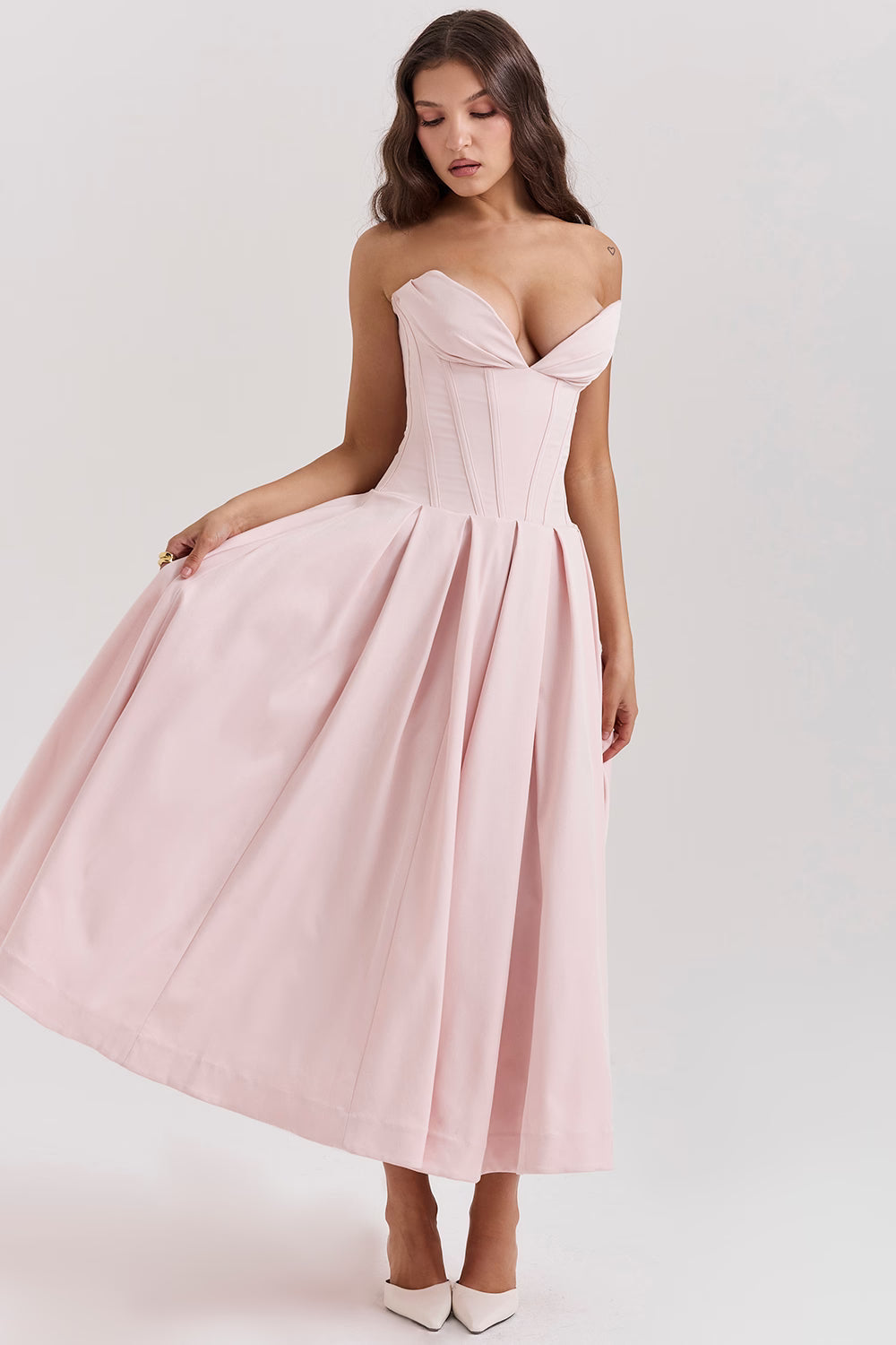 FEMKE | Trägerloses Midikleid