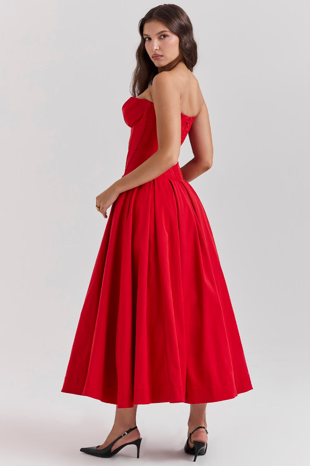 FEMKE | Trägerloses Midikleid