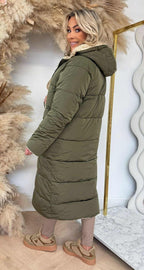 NORA | Langer Steppmantel mit Teddyfutter