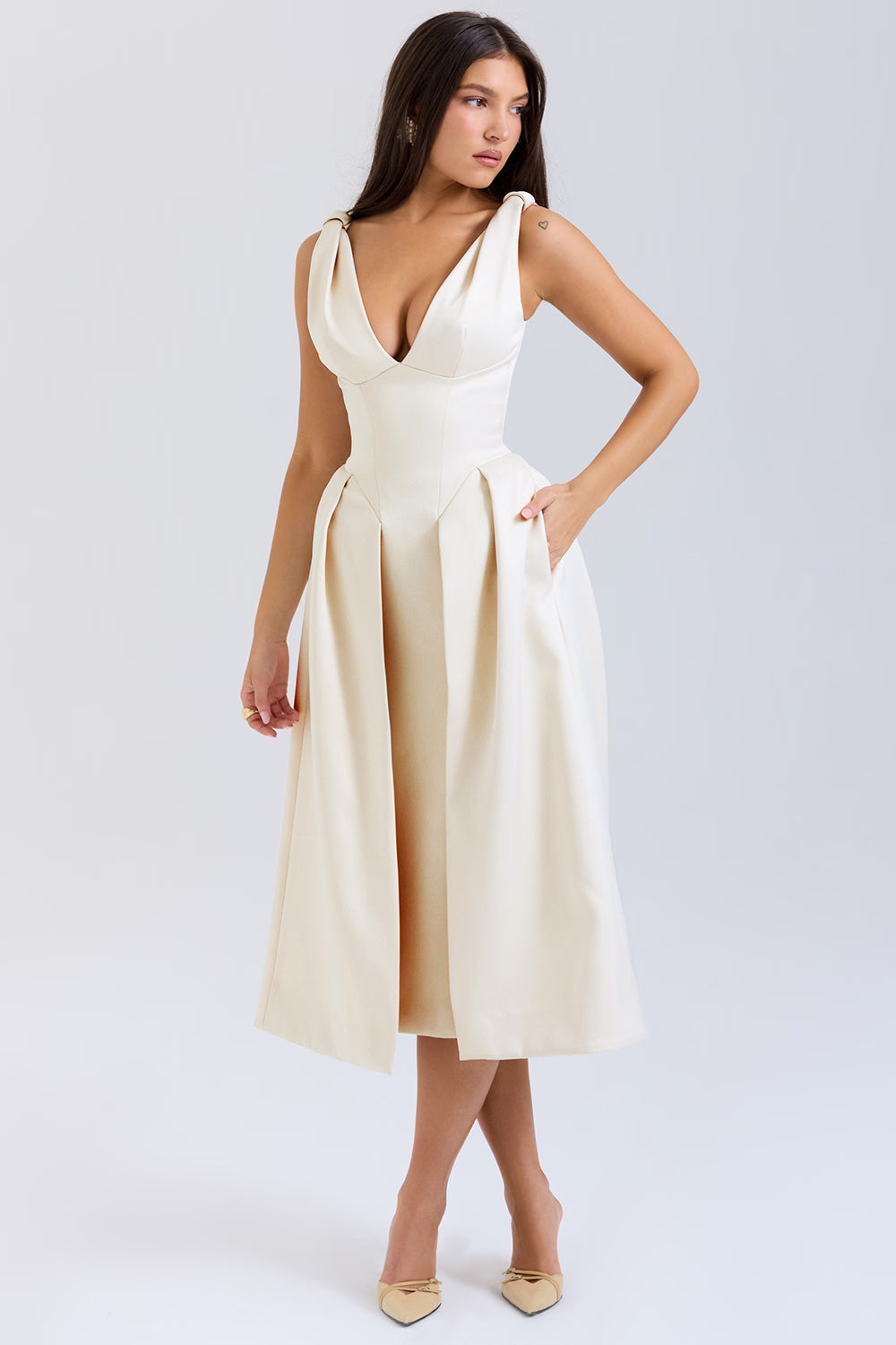 PAMMY | Satin Midikleid