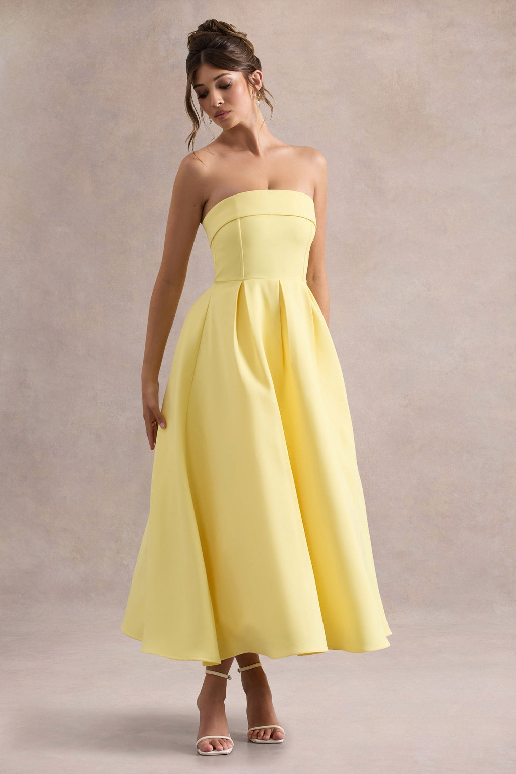 ANNE | Stilvolles Midi-Kleid mit Schulterfreiem Ausschnitt